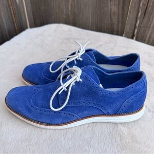 Cole Haan Blue Suede Oxfords Size 10